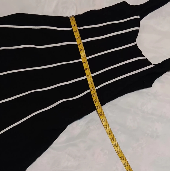 Anthropologie Maeve Mini Dress Sz10 Black-White A-Line Side Zipper Pockets - Picture 9 of 12